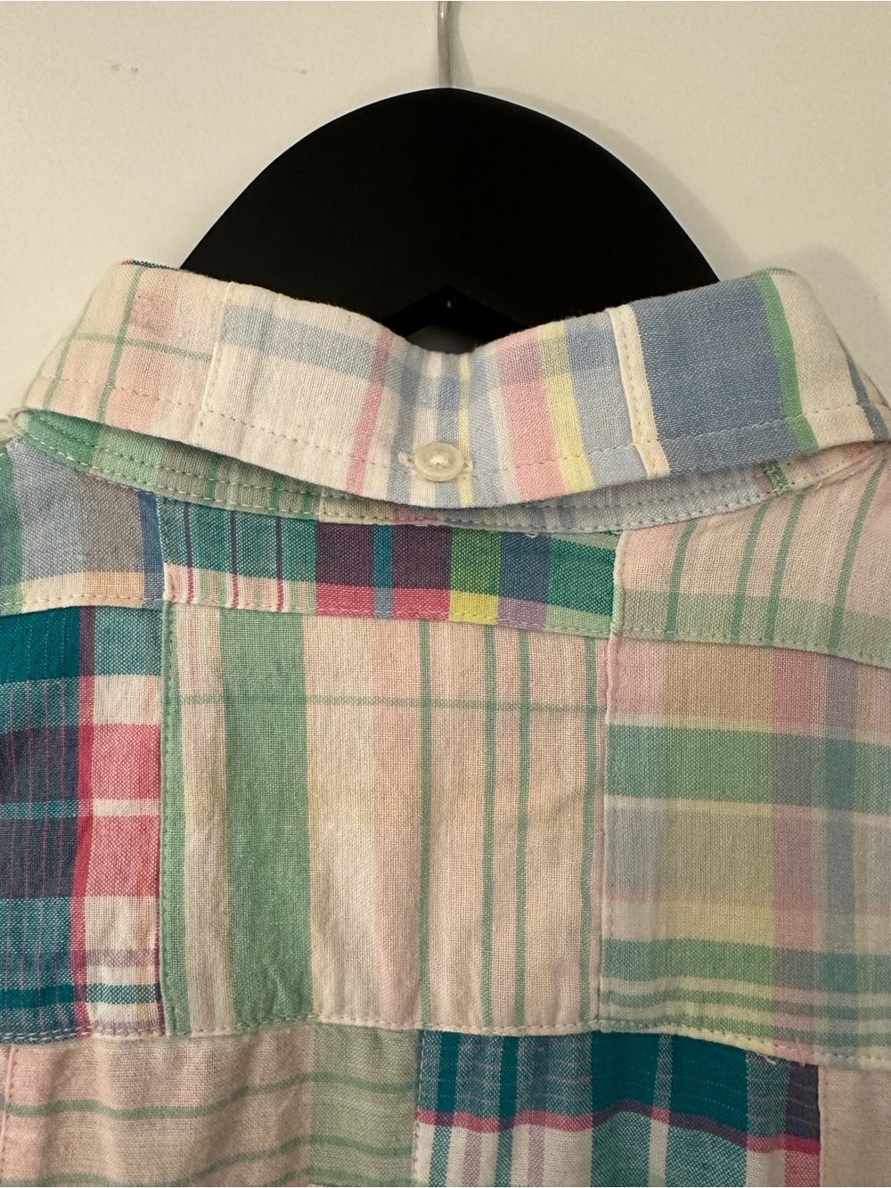 🤍 XS Ralph Lauren Vintage Plaid Button-Front Mini Dress 100% Cotton - Picture 9 of 15
